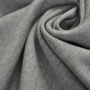 Rib knit cotton sustainable fabric material with stretch and texture

