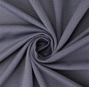 Performance mesh sustainable fabric material designed for ventilation and comfort

