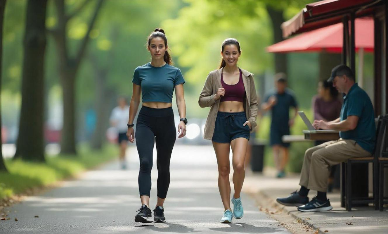Asian adults wearing performance activewear made from synthetic fabrics like polyester and spandex, during jogging, commuting, and leisure — showing how daily life fuels activewear demand despite rising tariffs.