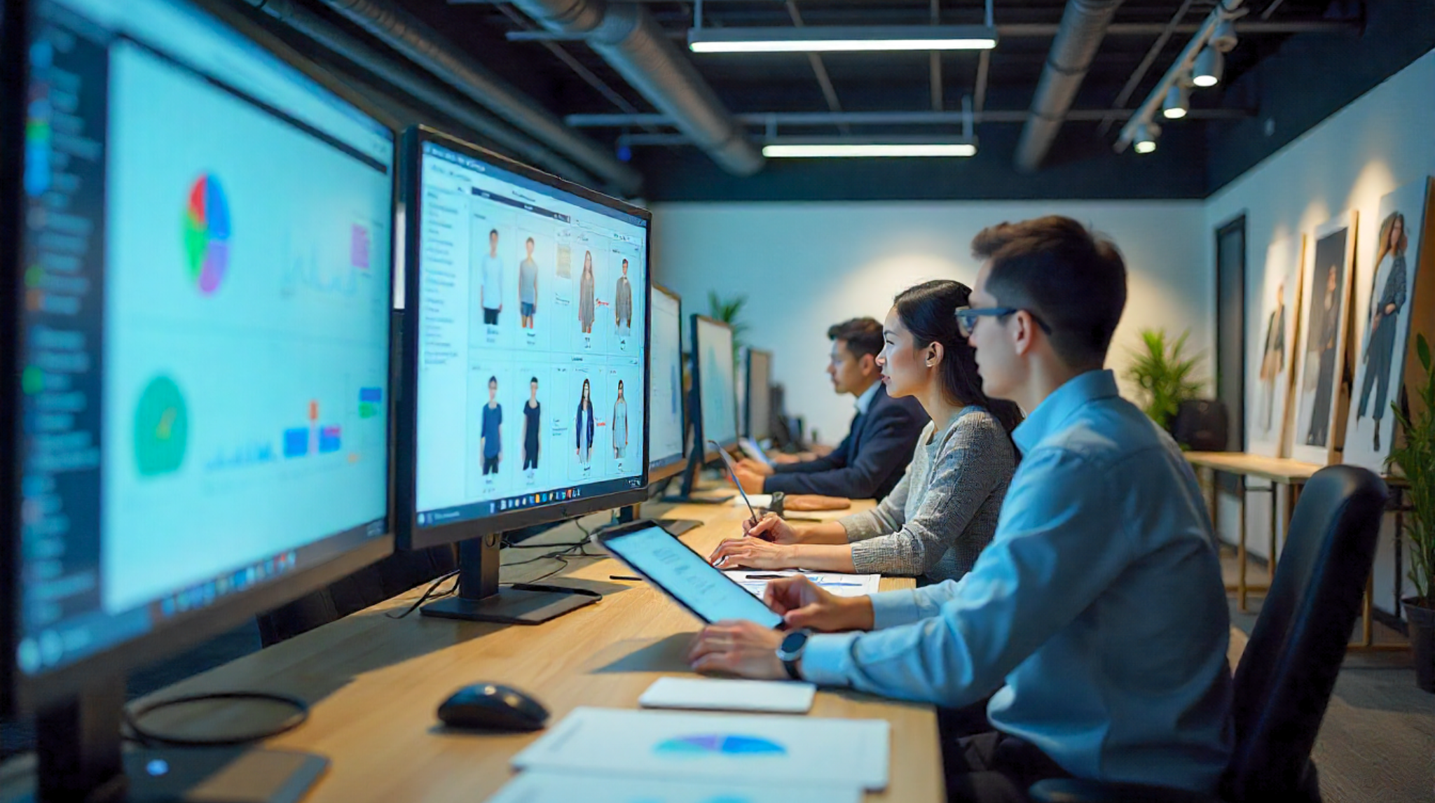 Smart Workflow Systems to Prevent Hidden Apparel Costs Apparel production team coordinating using digital tech packs, sample approvals, and QC workflows to reduce hidden costs such as delays, rework, and compliance errors in garment manufacturing