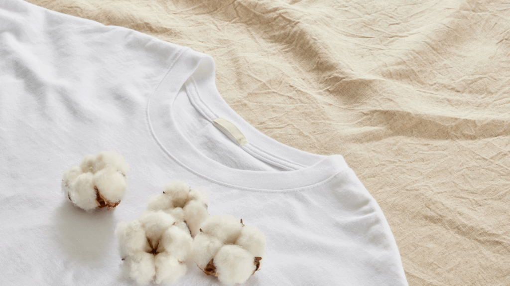 Lightweight cotton-linen shirt on a wooden hanger, ideal for warm humid climates