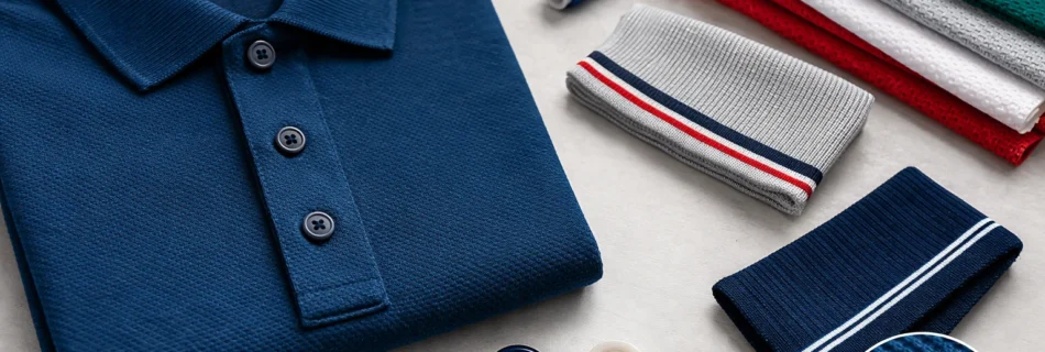Polo shirt manufacturing production line assembling polo shirts