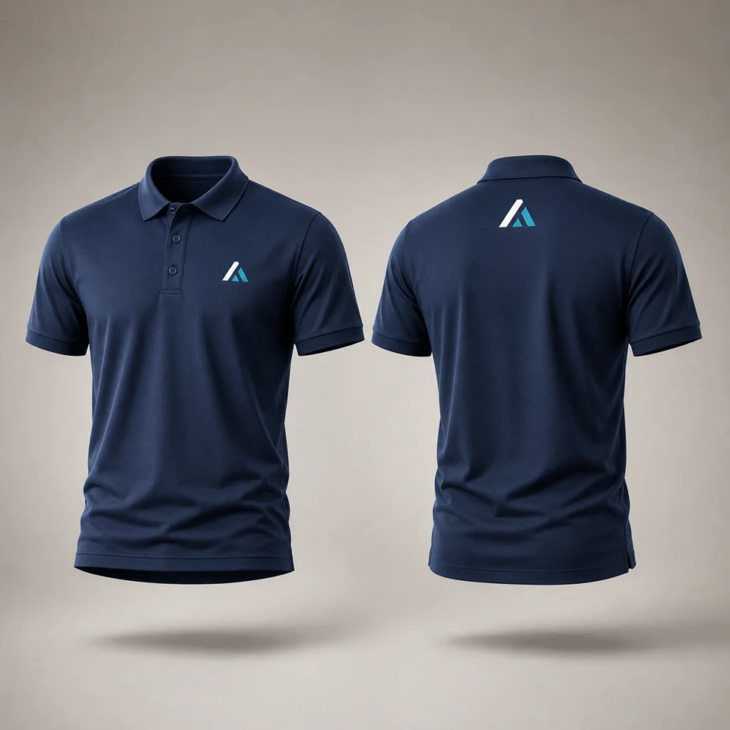 Corporate uniform polo shirt by OEM clothing manufacturer Tris Apparel